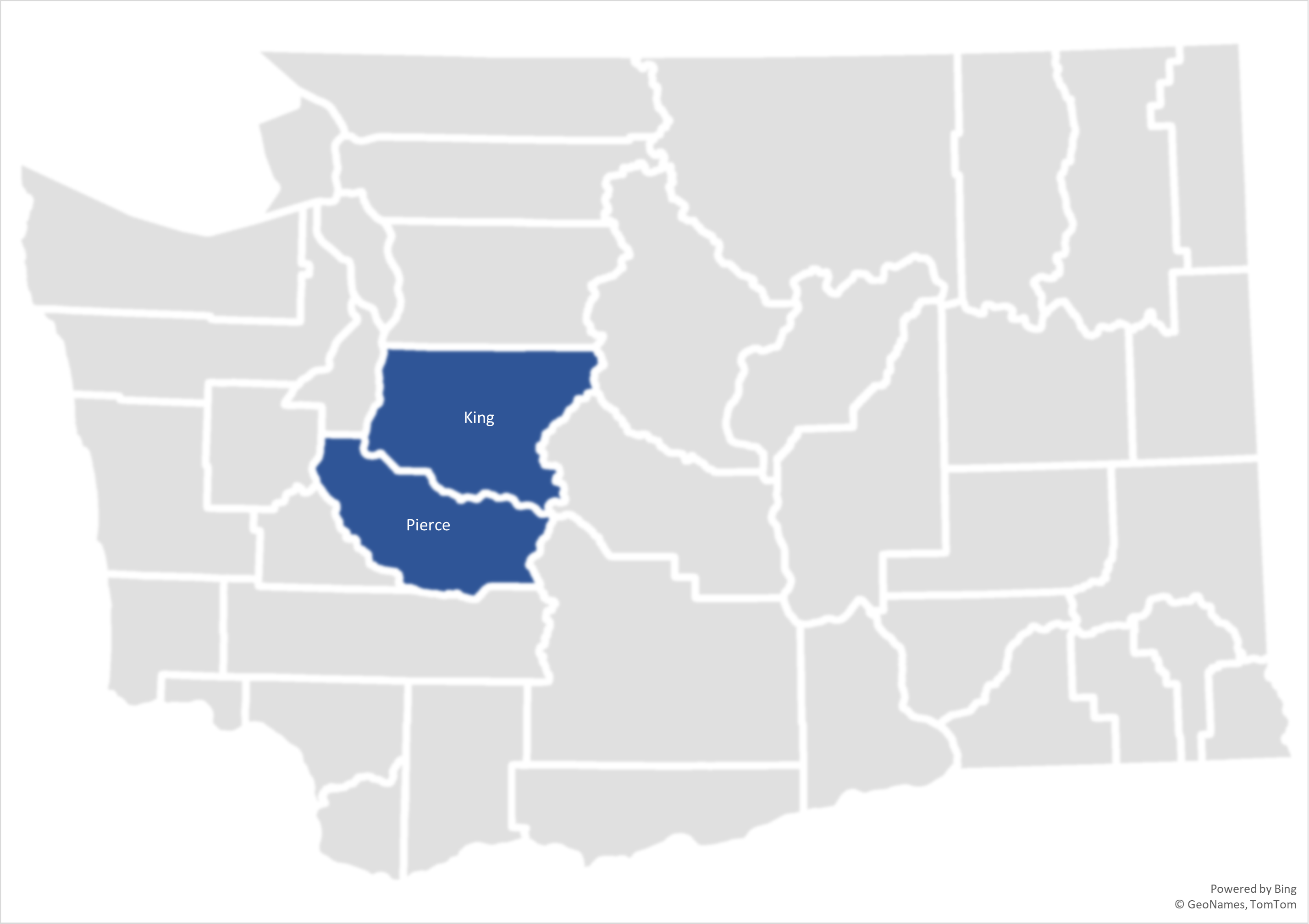 Map of Washington counties