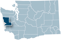 Washington state map with Grays Harbor county highlighted