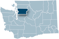 Washington state map with Snohomish county highlighted